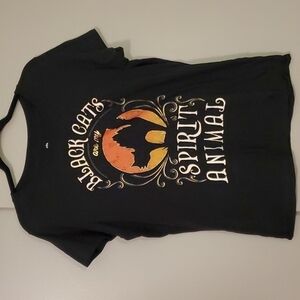 Halloween Black Cat Tee Size 18/20